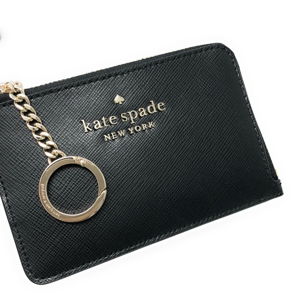 Kate Spade Staci Medium L-Zip Card Holder with Key Ring in Black - Picture 6 of 6